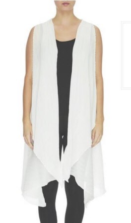 Alquema long line Architect pleated vest in ivory